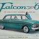 A woman leans against a teal 1961 Ford Falcon. Copy reads: Ford Falcon '61: The World's Most Successful New Car